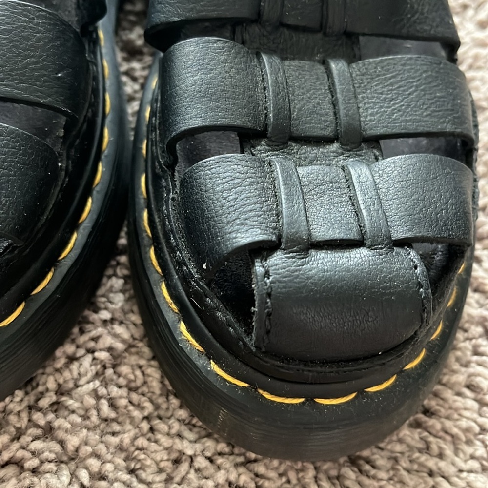 Dr. Martens Black Leather Sandals with Adjustable Buckle - Picture 9 of 13